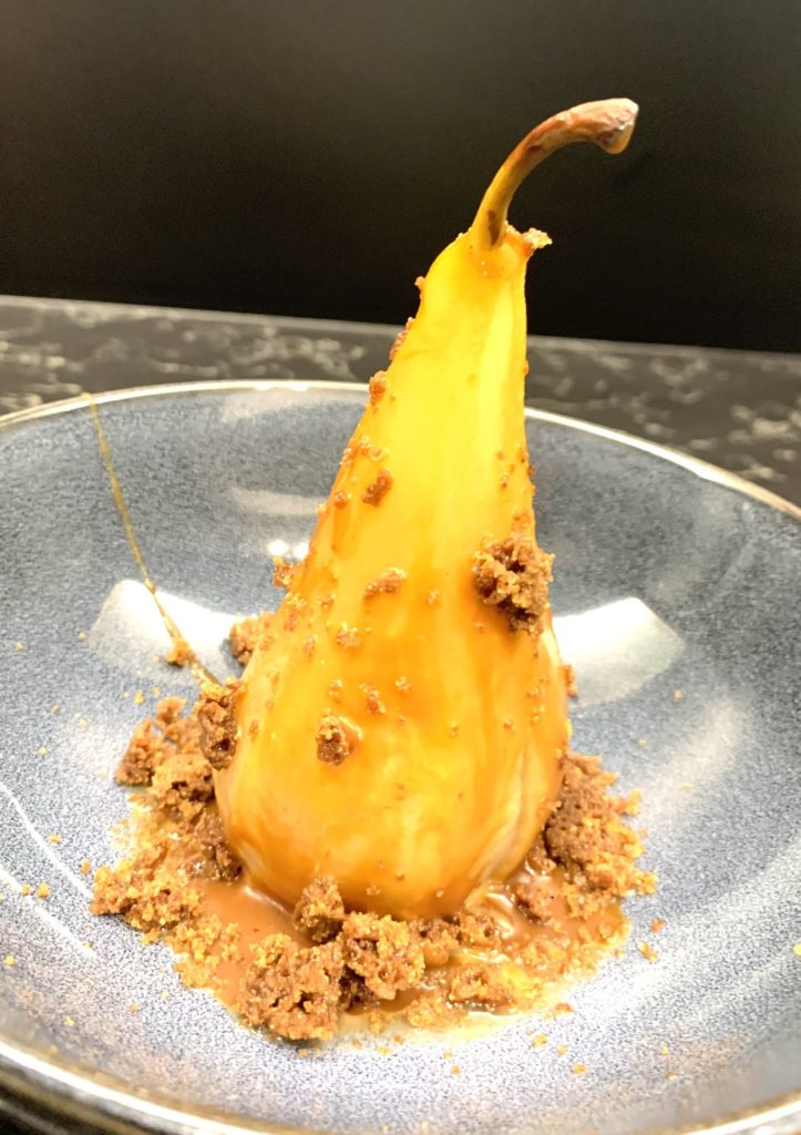 Poire caramel et crumble