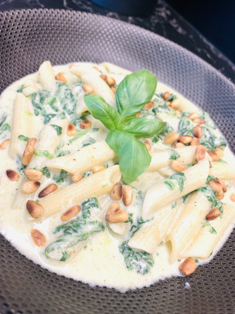 One pot pasta épinards mascarpone parmesan