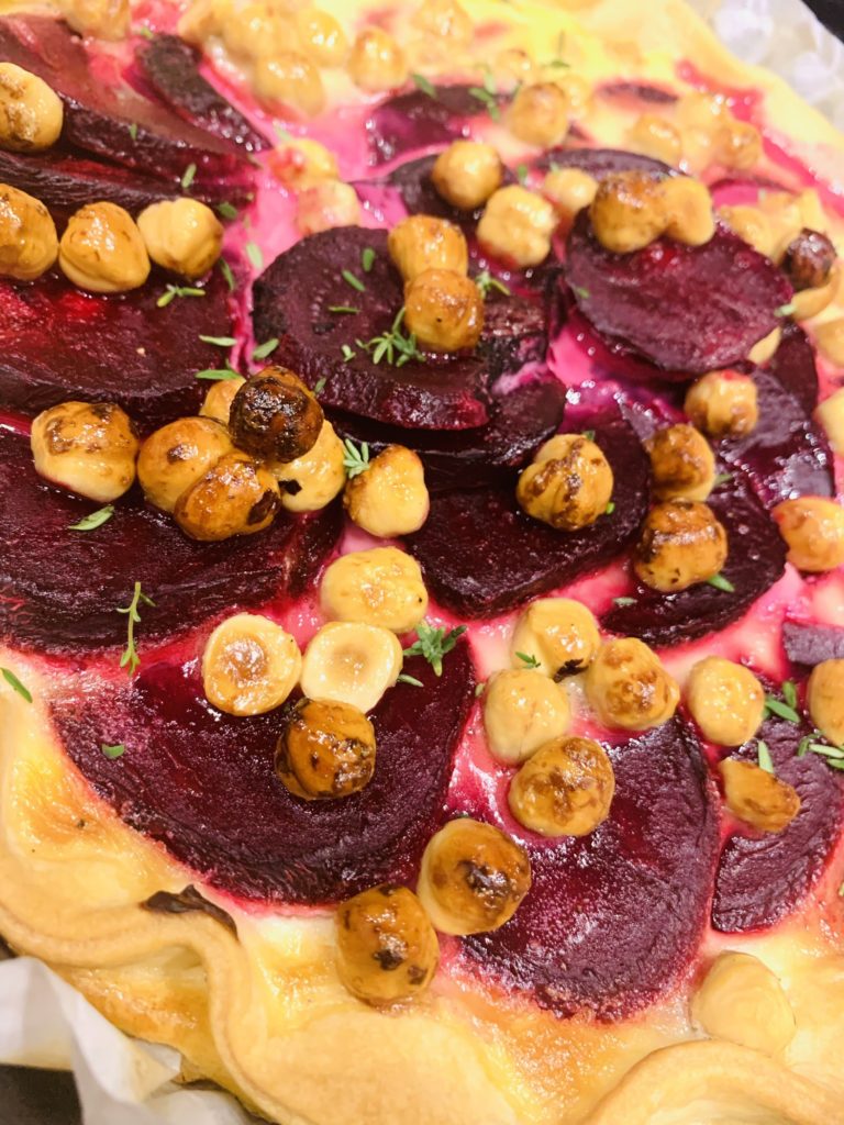 Tarte chèvre betterave